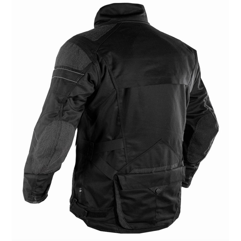 Premium Dynatech Black Motorcycle Jacket  All-Weather, Waterproof, Windproof, CE Armored Touring Gear for Every Season Ride