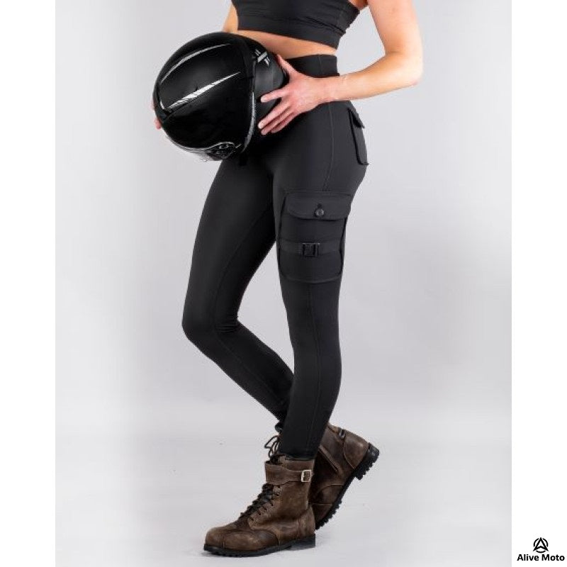 Premium Water-Repellent Kevlar Motorcycle Leggings for Women | CE Level-2 Protection