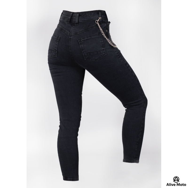 Lady Cruiser Dark Night Motorcycle Jeans – CE Level 2 Protection, Kevlar® Reinforced, Waterproof, Women’s Regular Fit, Sizes XXS–6XL