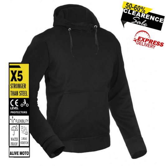 Bandit Men’s Waterproof Motorcycle Hoodie – Semi-Kevlar Urban Riding Jacket (CE 17092 Certified)