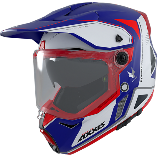 DOT Approved Blue & Multi-Color Full Face Motorcycle Helmet – Lightweight, Aerodynamic, Anti-Scratch Visor, Comfortable Fit for Riders